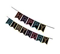 HOLIDYOYO 1 Set Tiro a bandiera fluorescente guidato decorazioni striscione di compleanno luminoso bandierine colorate Banner decorativo bandiera della festa di compleanno Carta Colorato