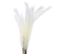HOLIDYOYO 10 pezzi Pampas Grass Artificiale da Spighe Fiori Finti Decorativi per Casa Matrimonio Interni ed Esterni Colore Bianco Latte Resistente e Facile da Pulire