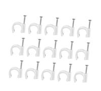 HOLIDYOYO 100 pezzi Clip Fermacavi PVC Confezione Supporto per Tubi Elettrici e Morsetto Robusto con Chiodo Acciaio per Fissaggio Parete Organizer per Cablaggi Interni