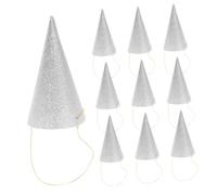 HOLIDYOYO 12 Pezzi Cappellini Da Compleanno Triangolari Con Glitter Argento Per Bambini E Adulti Decorazioni Per Feste Eleganti Copricapi A Colore Casuale