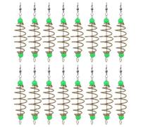 HOLIDYOYO 16 pezzi di mangiatoia per la pesca alla carpa: gabbia per esche con perline luminose - supporto per pastura in acciaio al carbonio - accessori per mangiatoia per metodo per la pesca a fondo