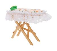 HOLIDYOYO 1pezzi Miniature Ironing Board Decor Realistic Dollhouse Ironing Table Accessory for Creative Scenes for Display and Collection Cute Iron Table