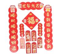 HOLIDYOYO 1set Adesivi Decorativi per La Casa Frasi Cinesi Forniture per Festival di Adesivi per Porta Rosso con Buste Rossa Simboli di Riunione e Calore per Capodanno Cinese