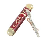 HOLIDYOYO 1set Mezuzah Ebraica con Pergamena Decorazione per Ingressi Prosperità Retro Zinc Alloy e Colori -