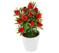 HOLIDYOYO 1set Piante Artificiali Con Fragole Simulato Vaso Decorazione Realistica Per Interni Ed Esterni Senza Manutenzione e Sempre Fresco