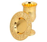 HOLIDYOYO 1set Tazze Con Sottobicchiere Judaica Per Shabbat e Placcato Per Speciali e Celebrazioni
