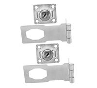 HOLIDYOYO 2 Impostati Serrature Hasp Inossidabile con Chiave per Armadietti Porte e Cancelli Esterni Design Robusto e Sicuro Facile Installazione per Strutture Industriali e Domestiche