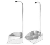 HOLIDYOYO 2 Pezzi Paletta in Ferro Zincato per Pulizia Casa Scopa Raccolta Rifiuti Resistente e Antiruggine Strumento Ergonomico per Cucina e Ufficio per Polvere e Spazzatura