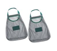 HOLIDYOYO 2 pezzi Sacchetti Rete Ventilati per Frutta e Verdura con Gancio da Parete Borse Porta Verdure e Spezie come Aglio e Radice Design Traspirante e Salvaspazio per Cucina e Dispensa