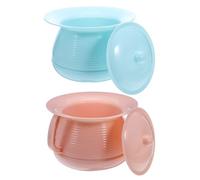 HOLIDYOYO 2 pezzi Urinale Portatile con Coperchio Blu e Rosa Vasino Compatto con Manico Ergonomico per Anziani e Bidone per Urina Leggero e Facile da Trasportare per Emergenze e Viaggi