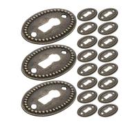 HOLIDYOYO 25 Pezzi Copripiastra per Serratura in Lega di Zinco Vintage, Copriserrature Ovali per Cassetti e Mobili Antichi, Piastra Decorativa Copriforo Chiave per Restauro Fai da Te