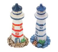 HOLIDYOYO 2pezzi Decorazioni Faro Resina per Casa Stile Mediterraneo Ornamenti Unici per Acquari e Balconi di Colorati