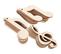 HOLIDYOYO 30 note musicali in legno beige con bordi lisci e infrangibili, per progetti fai da te e decorazioni da tavolo