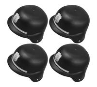 HOLIDYOYO 4 Pezzi Casco Poliziotto Bobby Inglese per Cappelli Cosplay in Plastica Nera Accessori Costume Polizia per Feste Halloween e Giochi di Ruolo