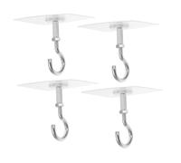 HOLIDYOYO 4 Pezzi Ganci da Soffitto Autoadesivi per Piante e Decorazioni Supporto Forte Forare Adatti Superfici Lisce come Vetro Piastrelle e Metallo