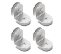 HOLIDYOYO 4 pezzi Morsetto per Vetro Doppio Lato in Acciaio Inossidabile Clip Fissaggio Bagno Resistente Umidità Carico Elevato Facile Installazione per Casa Hotel e Appartamenti