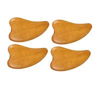 HOLIDYOYO 4 pezzi Strumenti Massaggio in Legno Forma di Cuore Piatti Raschianti per del Viso Terapia Massaggio Faciale Leggeri e Portatili per Metabolismo e Anti-aging