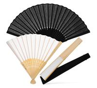 HOLIDYOYO 4 Pezzi Ventaglio retrò Ventaglio Manuale in Raso Simulato e Bamboo per Uomini e Donne Accessorio Leggero per Danza Spettacoli e Regalo
