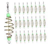 HOLIDYOYO 45 Metal Bait Cage Shape Coarse Lure Feeder with Luminous Beads Spring Trap for Carp Fishing Enhanced Visibility Night Use