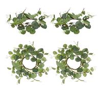 HOLIDYOYO 4pezzi Ghirlanda Eucalipto Anello Per Candele Piccola Eucalipto Anello Per Candele Per Pilastri Da