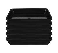 HOLIDYOYO 5 Pezzi Vassoi Quadrati per Sottovasi in Pp Nero Resistenti al Calore per Bonsai e Piante, Pallet per Vaso da Giardino Classico e Stiloso, per Festival e Giardino