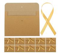 HOLIDYOYO 50 pezzi Buste Vintage in Carta Kraft con Nastro Dorato Buste per Lettere e Biglietti Eleganti Resistenti per Inviti e Auguri per Regali e Pacchi Sorpresa