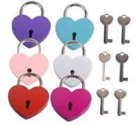 HOLIDYOYO 6 Pezzi Mini Lucchetti Forma Cuore in con Chiavi Lucchetti Decorativi per Diario Scatola Gioielli Bagagli Regalo Ricordo Colori Misti Rosa Argento
