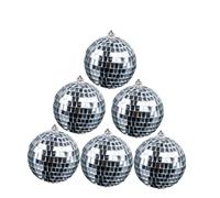 HOLIDYOYO 6 Pezzi palla a specchio palla da discoteca luci per feste da ballo luce della sfera della discoteca decorazioni oggetti di scena del club festa delle palle sullo sfondo Argento