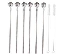 HOLIDYOYO 8pezzi Cucchiaio in Acciaio Inossidabile Cannuccia Dessert Stoviglie e Versatile Per Uso Quotidiano