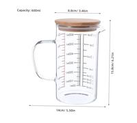 HOLIDYOYO Bicchiere Dosatore Graduato Vetro Resistente con Ergonomico e Misurino per Liquidi Cucina per Cottura e Preparazioni Facili e Sicure