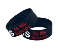 HOLIDYOYO Bracciale in Silicone Nero 2 Pezzi Scritta Jesus Is My Savior, Leggero e Portatile, Stile Elegante, per Fitness e Eventi Studenteschi