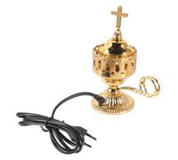 HOLIDYOYO bruciatore di incenso plug-in decorazione casa home decoration bruciatori incensi Metallo bruciatore di incenso elettrico liquidazione arredamento per la casa ferro da stiro Golden