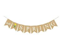 HOLIDYOYO Bunting Banner Decorativo Juta con Hello Spring Bandierina Lino Colorata per Feste Primaverili e Decorazioni Festa Ed Esterna