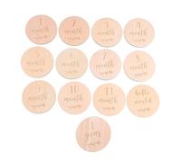 HOLIDYOYO Carte Mensili in Legno per 13 Pezzi, Set di Schede Commemorative per Fotografia e Decorazione, Accessori per Registrare la Crescita nel Primo Anno