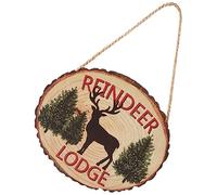 HOLIDYOYO Ciondolo Porta Targa Natalizia Christmas Party Decorazione Natale Decorazione Muro Wall Decoration Home Decor macramé Caldo piaga del Legno appesa tavola Rotonda sospesa di Legno
