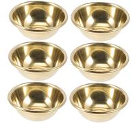HOLIDYOYO Ciotola Per Offerte Tibetana in Ottone Liscia Da 6 Cm, Tazza Buddista Per L'offerta Dell'acqua Santa, Set Da 7 Pezzi Per Meditazione e Adorazione in Tempio