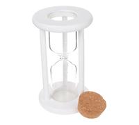 HOLIDYOYO Clessidra Vuota Riempibile in Vetro e Legno Bianco Design Elegante, Timer per Gestione e Creatività Diy, Decorazione per Matrimoni e Casa