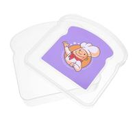 HOLIDYOYO Contenitore Trasparente Per Panini Porta Sandwich Piccolo, Scatola Sigillabile Per Snack e Frutta, Riutilizzabile Per Ufficio, Campeggio e Pranzo Fuori Casa, Adesivo Viola