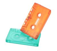 HOLIDYOYO Custodie per Cassette Vuote 2 Pezzi Trasparenti Verdi e Rosse - Scatole Portaoggetti per Nastri Audio Vuoti Decorazioni Fai da Te per Feste Musicali e Esposizione Vintage