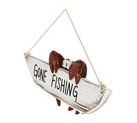 HOLIDYOYO Decorazione Acquario Piccolo Cisterna Decorativo Decorazione Dell'acquario di Pesci Costiero Decor del Serbatoio di Pesce di Pesce Turchese Arredamento Casa Legno di Pino
