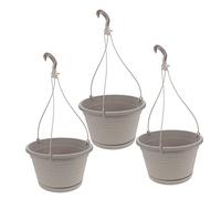 HOLIDYOYO Fioriera Sospesa Per Esterni Balcone 3 Pezzi Ganci Per Vasi Da Fiori Da Appendere Resistenti Alle Intemperie Leggeri Colore Grigio