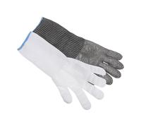 HOLIDYOYO Guanti Antitaglio in Filo d Acciaio Estesi per Cucina Protezione Mani e Polsi per Manipolazione Mare e Sgusciatura Ostriche Guanti Resistenti al per e