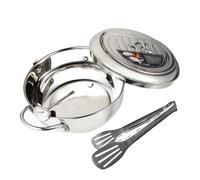 HOLIDYOYO Pentola Tempura Acciaio Inossidabile con Termometro Friggitrice Portatile Leggera e Controllo Temperatura per Fritture Croccanti e Uso Multiuso