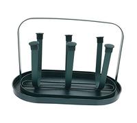 HOLIDYOYO Porta Bicchieri Creativo con Scolapiatti e Vassoio Organizer per Tazze e Bottiglie da Tavolo Supporto Ventilato e Salvaspazio per Cucina Verde