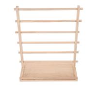 HOLIDYOYO Porta Nastro in Legno Beige a 6 Livelli per Artigiani | Scaffale Multi Livello Ripiani e Aste Accessibili, Esposizione Raffinata, per Laboratori Eventi