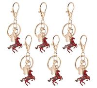 HOLIDYOYO Portachiavi a forma di cavallo per il capodanno cinese, 6 pezzi - Regalo per l'anno del cavallo per la festa di primavera 2026, souvenir, benedizione della fortuna - Ciondolo con animale