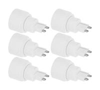 HOLIDYOYO Portalampada G9 Adattatore per Portalampada E14 Bianco Struttura Compatta e Dissipazione Efficiente del Calore, Confezione da 6 Pezzi per Case e Uffici