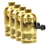 HOLIDYOYO Portalampada Vintage in Alluminio Oro E26 E27 Isolamento di Sicurezza, 4 Pezzi, Leggero e Portatile per Ristorante e Camera da Letto