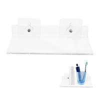 HOLIDYOYO Punch Supplies Clear Wall Mounted L Kitchen Mounted Floating Wall Mensola Organizzatore da Parete per Bagno Forma Acrilica