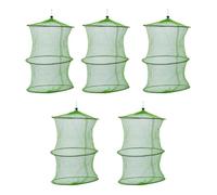 HOLIDYOYO Rete da Pesca Pieghevole 5 Pezzi Coulisse Gabbia Portatile per Pesci Gamberi e Granchi Retino da Pesca Resistente ad Asciugatura Rapida per in Borsa o Baule